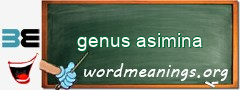 WordMeaning blackboard for genus asimina